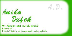 aniko dufek business card