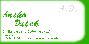 aniko dufek business card